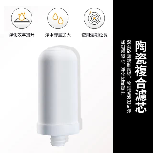 【Cookee】304不銹鋼水龍頭淨水器 家用廚房濾水器過濾器 陶瓷芯 交換禮物(一機三芯)