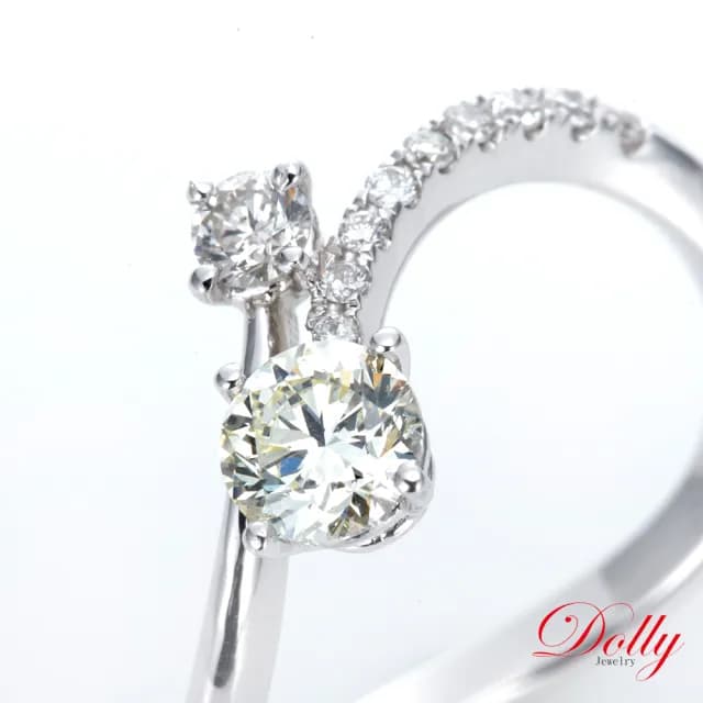 【DOLLY】0.50克拉 天然鑽石完美車工14K金鑽石戒指-018(母親節 長輩送禮 交換禮物首選)