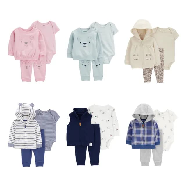 【Carter’s官方授權】精選嬰兒3件組套裝〔上衣/包屁衣/長褲〕－多款任選(原廠公司貨 童裝)