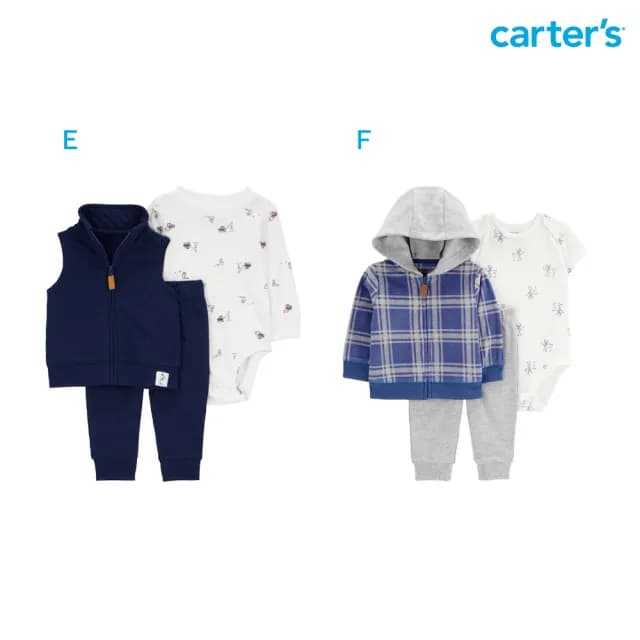 【Carter’s官方授權】精選嬰兒3件組套裝〔上衣/包屁衣/長褲〕－多款任選(原廠公司貨 童裝)