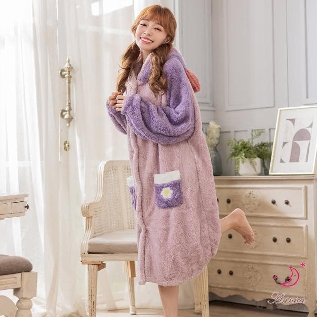 【Annita】交換禮物溫暖物語法蘭絨保暖睡袍居家服福袋(情侶款睡袍/1212交換禮物/保暖居家服/長袖/中大尺碼)