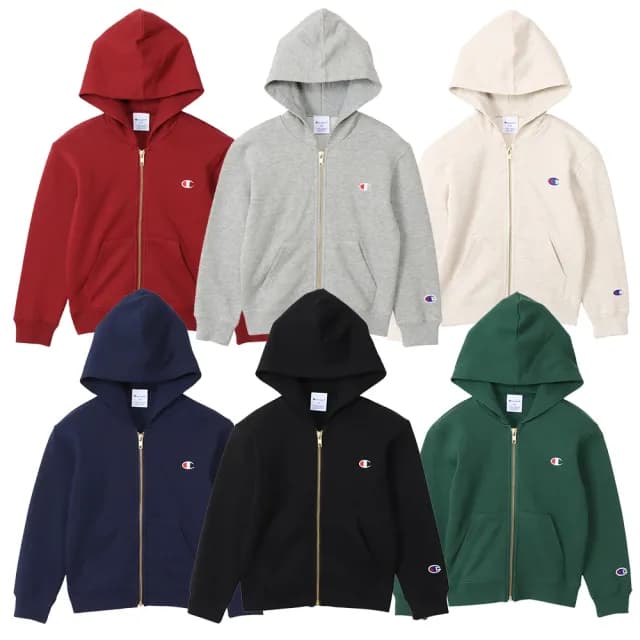 【Champion】官方直營-經典款刺繡LOGO連帽運動保暖外套-男女童裝(6色)