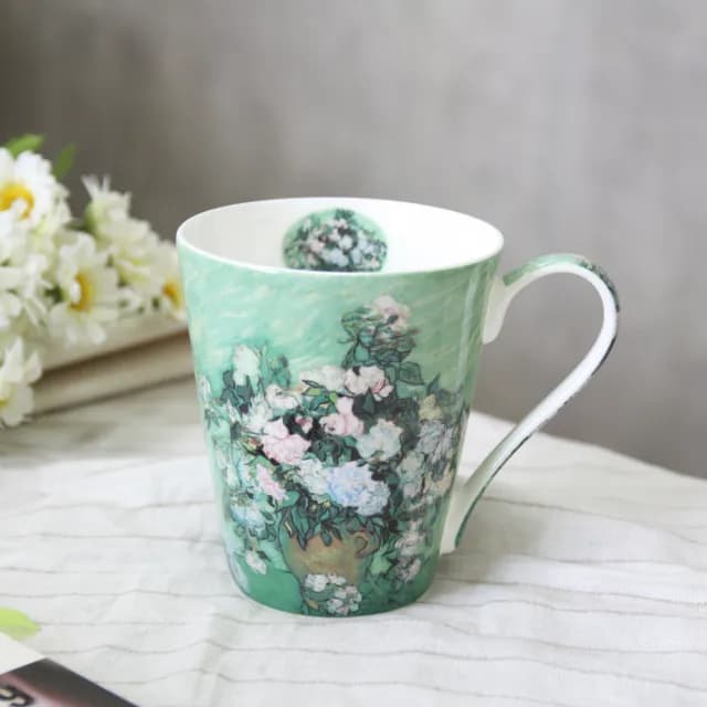 【Royal Duke】梵谷油畫-骨瓷馬克杯4入禮盒組(禮盒 入厝禮 入厝 骨瓷 馬克杯 咖啡杯 杯 交換禮物)