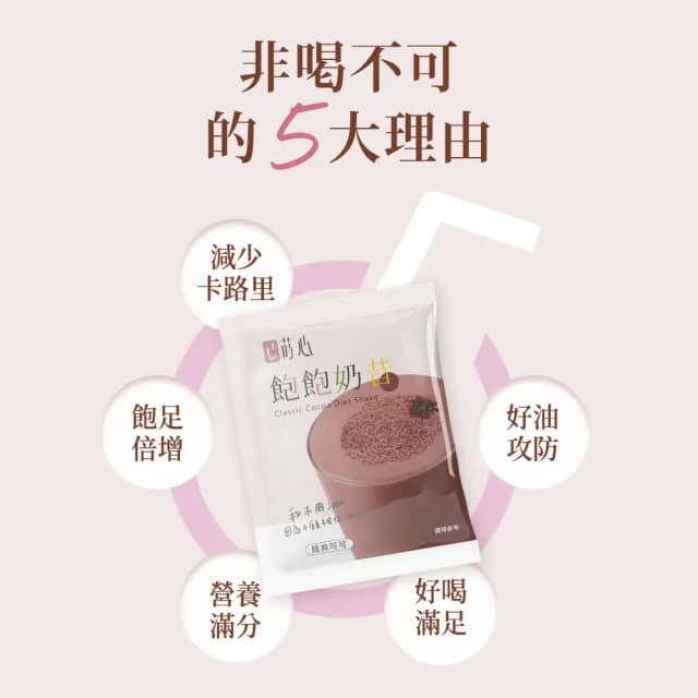 【蒔心】飽飽奶昔 經典可可 1盒組(7入/盒-巧克力/可可/高蛋白/膳食纖維/早餐/代餐/窈窕)