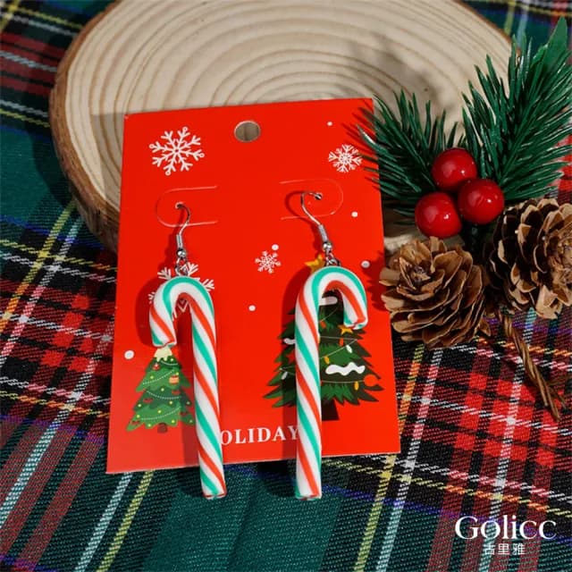 【Golicc】聖誕元素 時尚造型耳環系列(99購物限定 生日 飾品 耳釘 耳飾 耳墜 禮物)