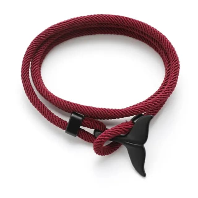 【Penny珮妮】歐美男女款鯨魚尾雙活扣可調節編織手繩手鍊3色可選(生日禮物/母親節/交換禮物/情人節/送男友)