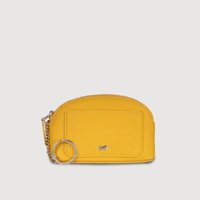 【BRAUN BUFFEL 德國小金牛】台灣總代理 珍妮絲 拉鍊零錢包-向日葵黃(BF840-161-SF)