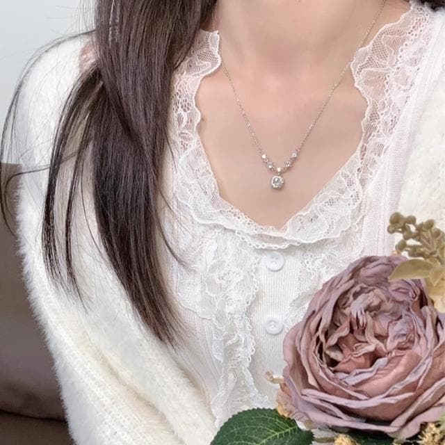 【MoonDy】項鍊 鋯石 鎖骨鏈 配飾 閨蜜項鍊 女生項鍊 銀項鍊 999 純銀項鍊 情侶禮物 生日禮物