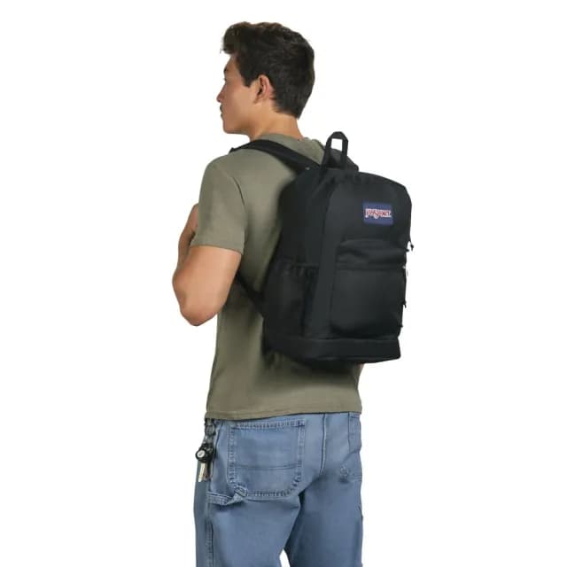 【JANSPORT】父親節禮物 CROSS TOWN PLUS 經典背包 經典黑(JS0A7ZNZ008)