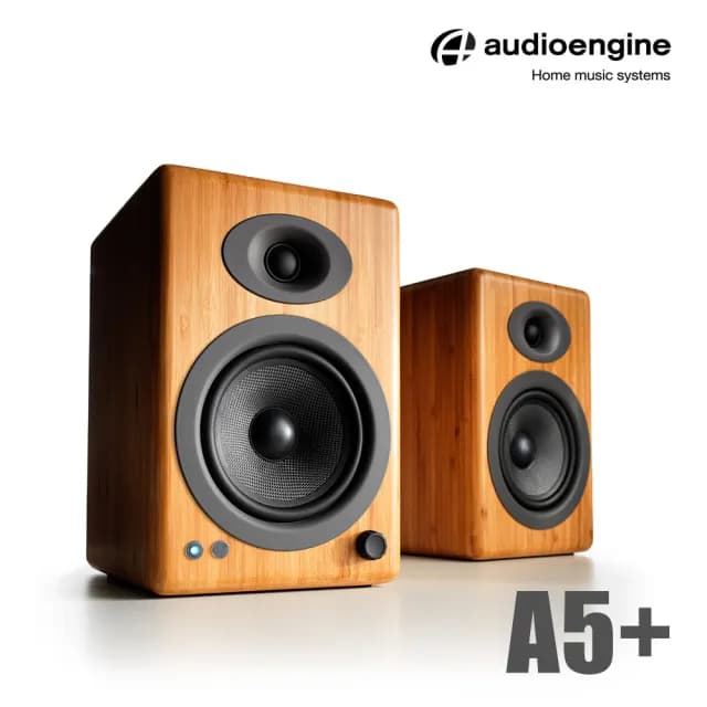 【Audioengine】A5+ 主動式立體聲藍牙書架喇叭(竹紋)