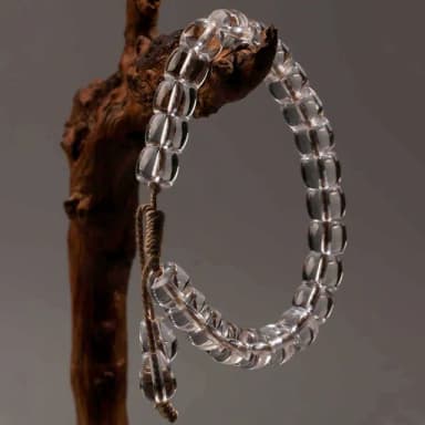 【MoonDy】母親節禮物 手環 水晶手鍊 桶珠 白水晶 飾品 招財納福 招桃花 招財水晶 男女同款 手鍊串珠 情侶 