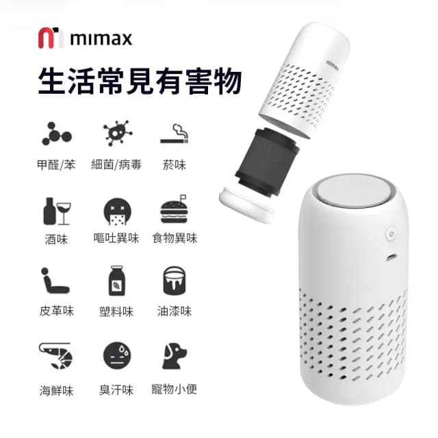 【米覓 mimax】便攜車用空氣淨化器(淨化器 空氣淨化器 車用芳香 車用 清淨機 小米生態鏈)