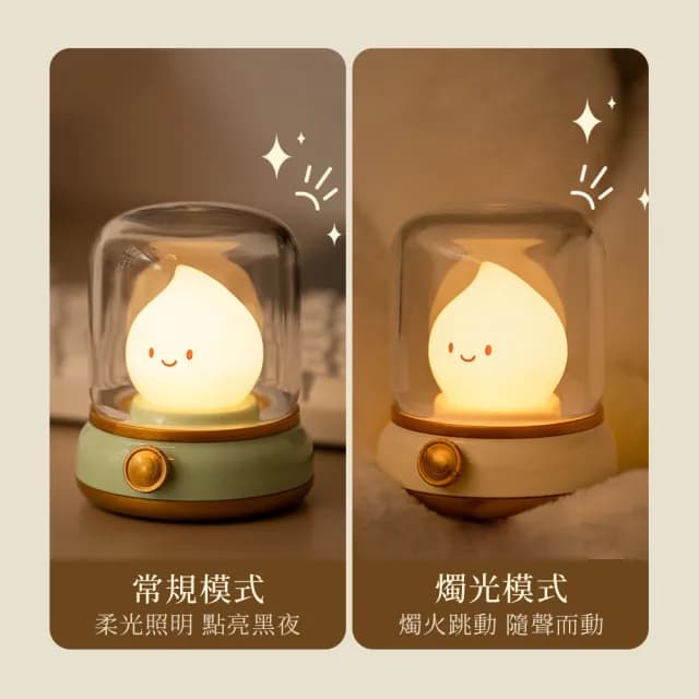 【YOLOMO】USB充電式復古油燈小夜燈 桌燈 氛圍燈 床頭燈 臥室床頭燈 伴睡燈(交換禮物 百元禮物 聖誕禮物)