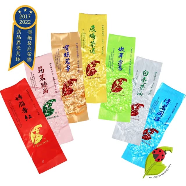 【鑫龍源有機茶】買6送1有機認證iTQi金萱烏龍綠茶蜜香紅茶葉7包組(30gx6包+12gx1包;附提袋)