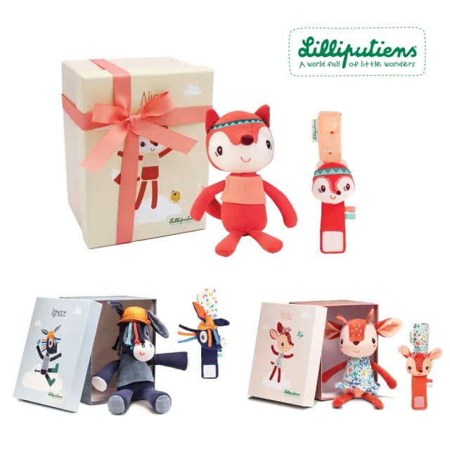 【比利時Lilliputiens】好安心玩偶彌月禮盒-多款可選(彌月禮 新生兒禮物 安撫娃娃)