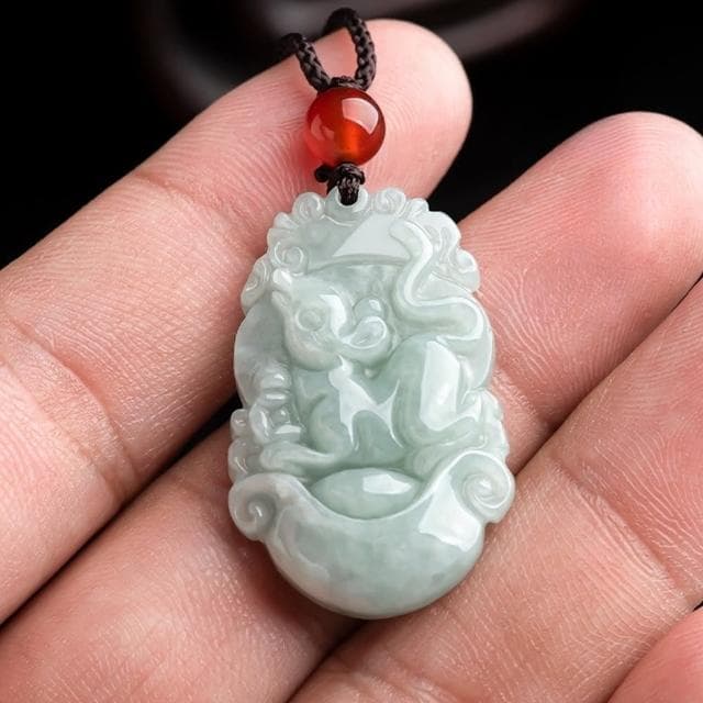 【MoonDy】翡翠 飾品 吊墜 玉石項鍊 招財納福 保平安 翡翠項鍊 十二生肖 情侶項鍊 男女同款 小禮物 禮物