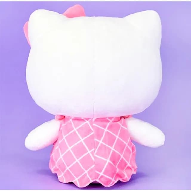 【TDL】凱蒂貓HELLO KITTY絨毛娃娃玩偶抱枕格子款30公分 892723(生日禮物 聖誕節)