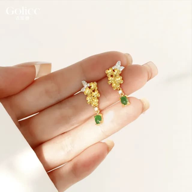 【Golicc】耳環 桂花流蘇 雅致復古(七夕 情人節 生日 飾品 耳釘 耳飾 耳墜 禮物)