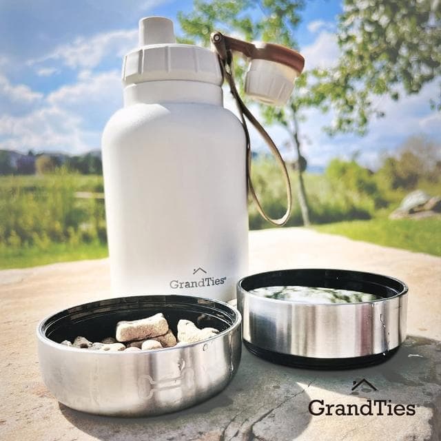 【GrandTies】950ML雙碗寬口真空不鏽鋼保溫瓶/寵物保溫瓶/寵物碗/GT021219501-20任選(給夥伴最好的禮物)