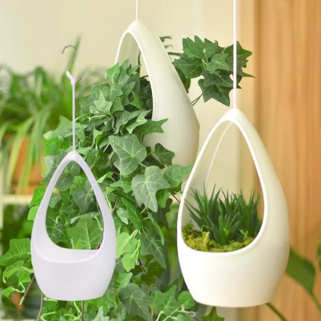 【理想生活】懸掛式水滴花盆(陽台 園藝 客廳 多肉 植物佈置 盆栽 造景 花架 高度可調 庭院 栽培盆)