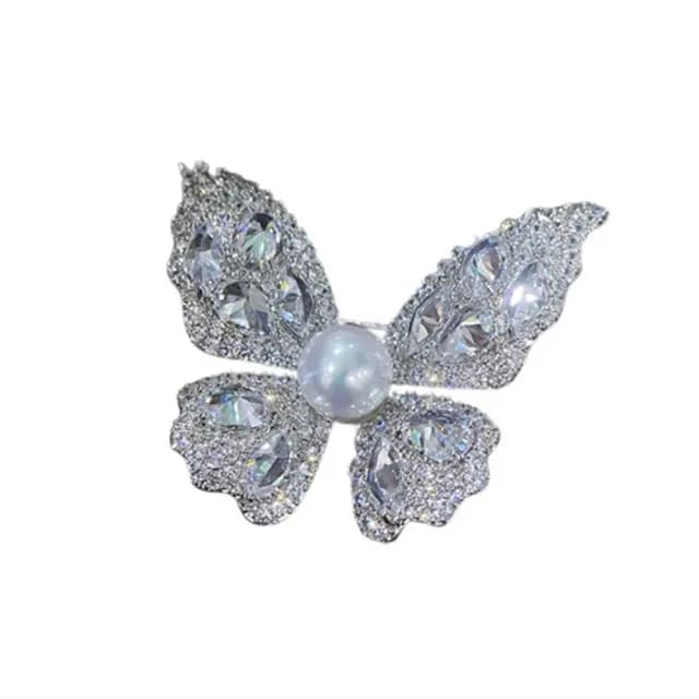 【Penny珮妮】韓式蝴蝶珍珠鑲嵌璀璨鋯石胸針吊墜兩用(母親節禮物/交換禮物/送女友/送閨蜜/生日禮物/情人節)