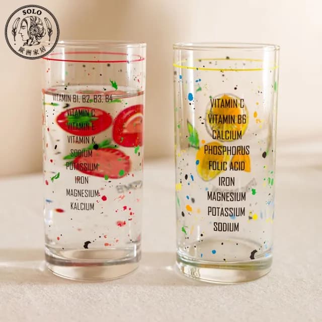 【SOLO 歐洲家居】LCW Home 290ML 繽紛水果玻璃杯4件一組 茶杯 水杯 果汁杯 夏日飲品杯 禮物推薦