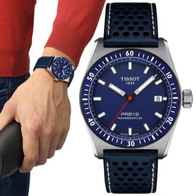 【TISSOT 天梭 官方授權】PR516 復古時尚 機械腕錶 母親節 禮物 推薦(T1494071604100)