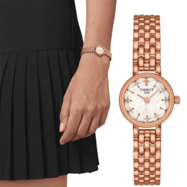 【TISSOT 天梭 官方授權】LOVELY ROUND 鑽石切面小錶徑女錶-金 520禮物 送禮(T1400093311100)