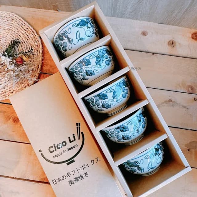 【Ciao Li 僑俐】日本製甜菜根京丼碗五入禮盒組(送禮好物 入厝 飯碗禮盒)