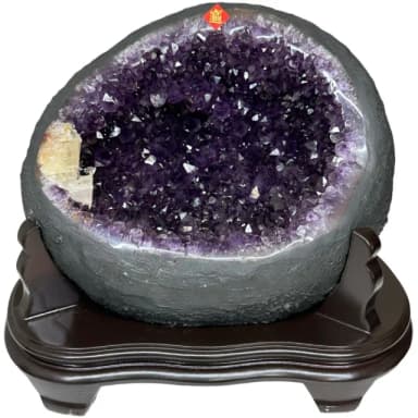 【恬芯晶品】S59精選烏拉圭紫晶洞4.2KG錢袋子(圓洞聚財招財貴人開運風水帝王紫水晶新居禮物補財庫聖誕節)