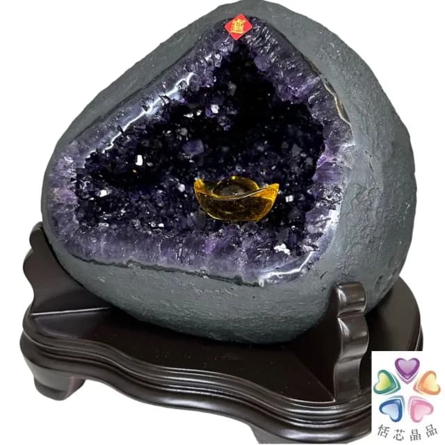 【恬芯晶品】S47精選烏拉圭紫晶洞4.55KG錢袋子(圓洞聚財招財貴人開運風水帝王紫水晶新居禮物補財庫聖誕節)