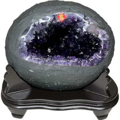 【恬芯晶品】S56精選烏拉圭紫晶洞3.4KG錢袋子(圓洞聚財招財貴人開運風水帝王紫水晶新居禮物補財庫聖誕節)
