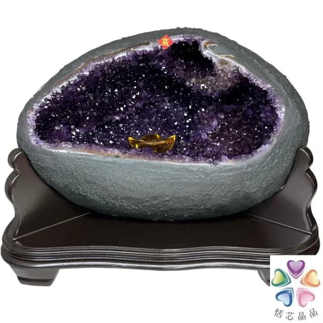 【恬芯晶品】S57精選烏拉圭紫晶洞7.45KG錢袋子(圓洞聚財招財貴人開運風水帝王紫水晶新居禮物補財庫聖誕節)
