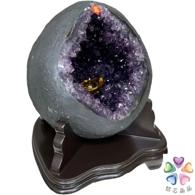 【恬芯晶品】S46精選烏拉圭紫晶洞5.1KG錢袋子(圓洞聚財招財貴人開運風水帝王紫水晶新居禮物補財庫聖誕節)