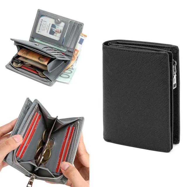 【LEESA】雙11 牛皮錢包\短夾\小錢包\零錢包\錢包\短夾\卡夾\皮包\多功能\拉鍊短夾\生