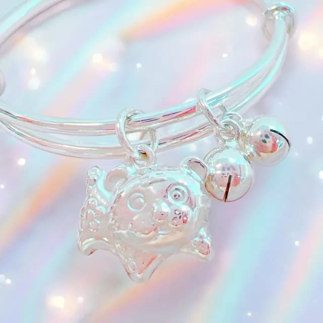 【珠兒綠】999純銀 生肖虎撒嬌虎嬰兒搖鈴手鐲 開運 純銀手鐲 純銀手鍊 彌月禮物 嬰兒飾品(附高級禮盒禮袋)