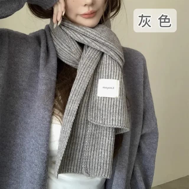 【midou】韓劇女星柔軟保暖純色針織圍巾(秋冬圍巾 長圍巾 聖誕禮物 聖誕交換禮物)