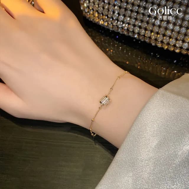 【Golicc】優雅 時來運轉 鋯石手鍊(七夕 情人節 生日 手環 手繩 首飾 飾品 禮物)