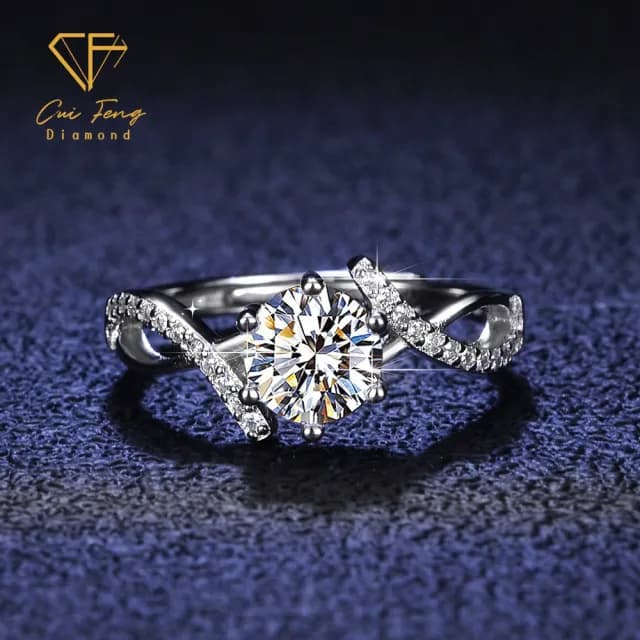 【CF鑽飾】戒指 莫桑鑽《永愛》(1克拉 雙11限定  女戒 鑽戒 聖誕 交換禮物 求婚 生日)