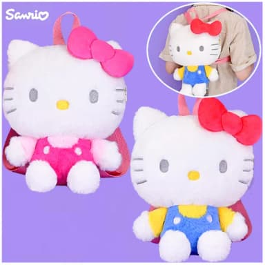 【TDL】凱蒂貓HELLO KITTY兒童後背包包雙肩背包絨毛娃娃玩偶背包 894161(生日禮物 聖誕節)