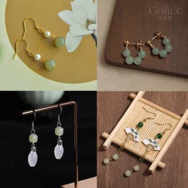 【Golicc】耳環 古典中式 優雅中國風(618 七夕 情人節 生日 飾品 耳釘 耳飾 耳墜 禮物)