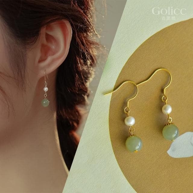 【Golicc】耳環 古典中式 優雅中國風(母親節 生日 情人節 飾品 耳釘 耳飾 耳墜 禮物)