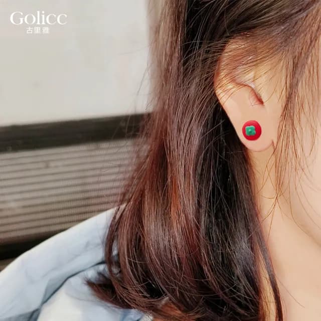 【Golicc】新年 福氣耳釘 旺財耳環(七夕 情人節 生日 飾品 耳釘 耳飾 耳墜 禮物)