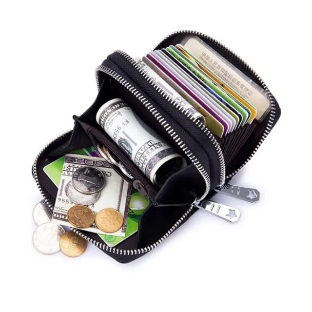 【希賽德】RFID牛皮彩繪卡片零錢包 真皮錢包 皮夾短夾 卡夾女用 零錢卡包 女 小錢包 信用卡包(風琴卡包)