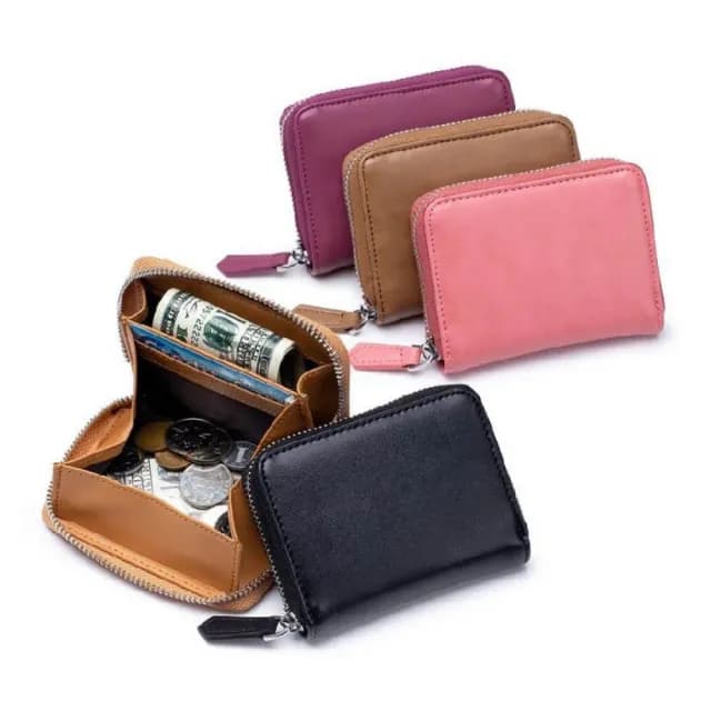 【希賽德】真皮拉鍊零錢包 卡片零錢包 零錢包女 拉鍊零錢短夾 女皮夾 錢包 小錢包 短夾零錢包(女用短皮夾)