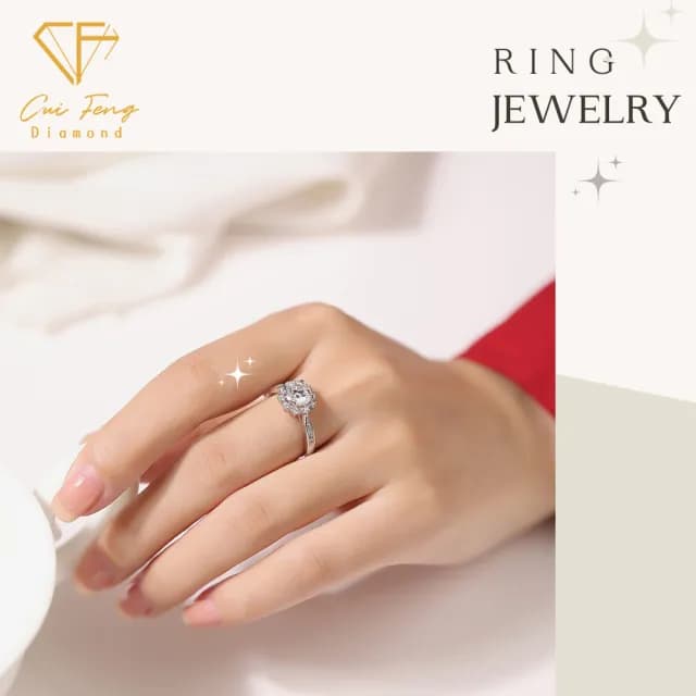 【CF鑽飾】戒指 莫桑鑽《冰雪女王》(女戒 戒子 鑽戒 雙11限定  求婚 聖誕 交換禮物 生日)