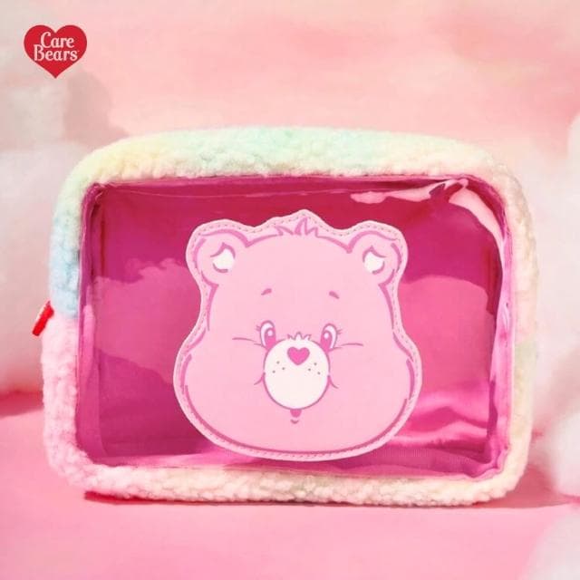 【Care Bears】美國彩虹熊愛心熊Care Bears彩虹毛絨化妝包筆袋旅行包(閨蜜女友女兒老婆生日聖誕交換禮物)