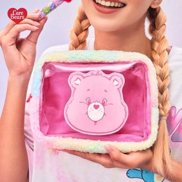 【Care Bears】美國彩虹熊愛心熊Care Bears彩虹毛絨化妝包筆袋旅行包(閨蜜女友女兒老婆生日聖誕交換禮物)