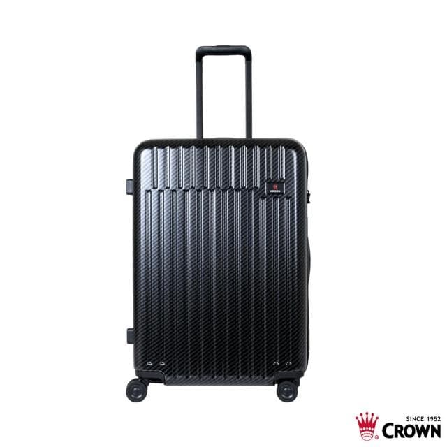 【CROWN 皇冠】26吋 防盜拉鍊箱 雙層防盜拉鍊 蓋底2:8輕鬆開(行李箱 旅行箱 TSA海關鎖)