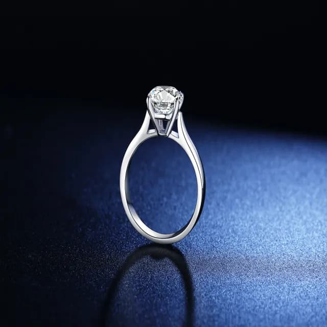 【台北奧斯珠寶】情人節禮物 莫桑石 莫桑鑽 1.5克拉四爪婚戒 女戒子 求婚 訂婚 戒指OSS15(女戒子 莫桑戒指
